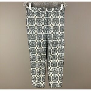 J. Crew Pants Womens 10 Green Paisley City Fit Ankle Skimmer Stretch Capri